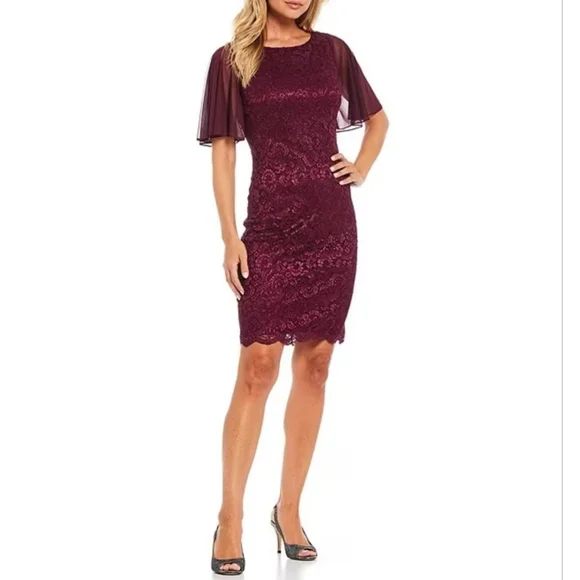 chinese dress ladies Jessica Howard Plus Size Lace 3/4-Sleeve Sheath Dress – DGFOutlet main image 0